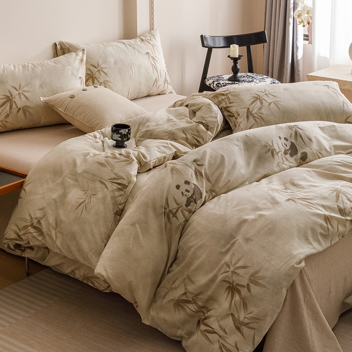 91家纺网 家纺一手货源 找家纺 （总）爱思佳 2025新款棉麻数码印花四件套