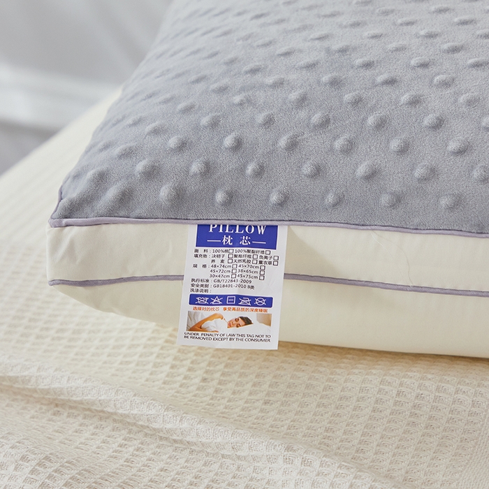 91家纺网 家纺一手货源 找家纺 万聚凯枕芯 2025新款豆豆熊枕头枕芯 熊熊-浅灰