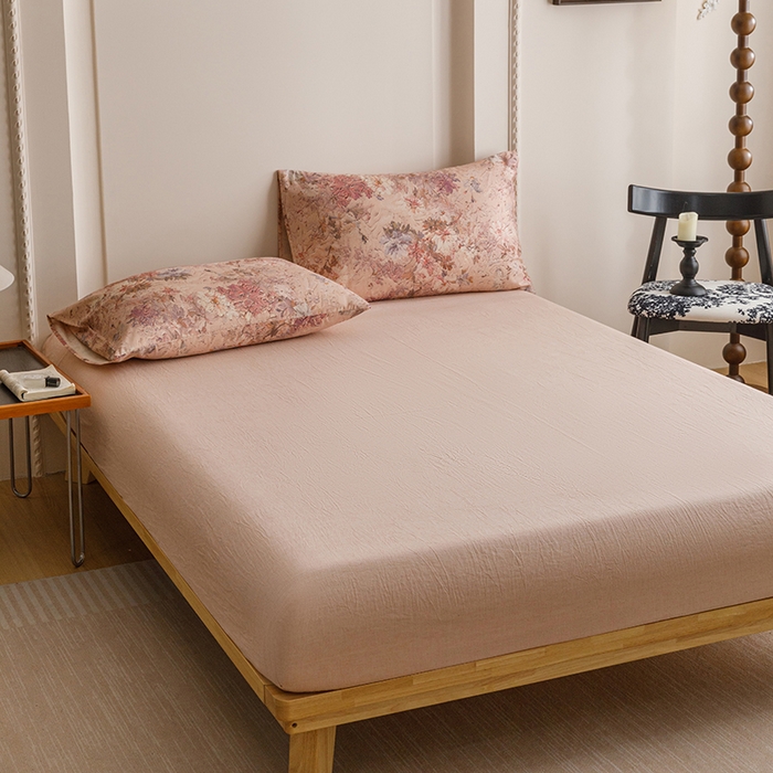 91家纺网 家纺一手货源 找家纺 爱思佳 2025新款棉麻数码印花四件套 繁花绘