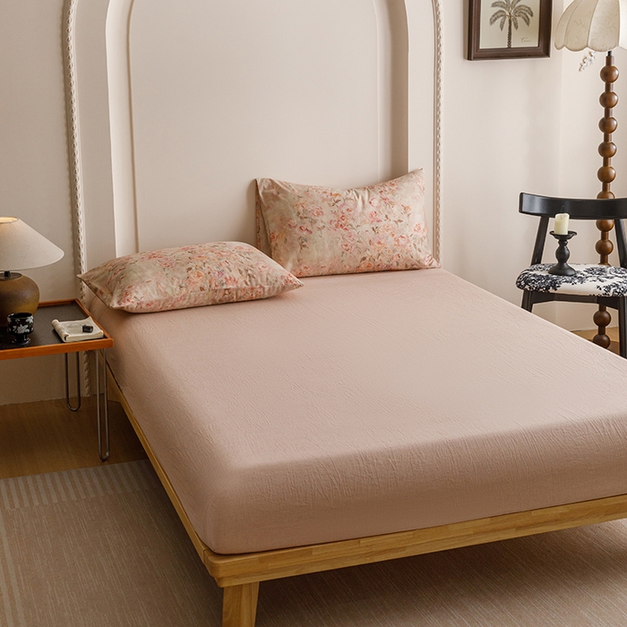 91家纺网 家纺一手货源 找家纺 爱思佳 2025新款棉麻数码印花四件套 花影柔