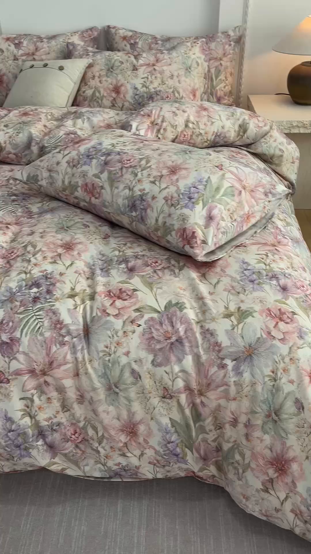 91家纺网 家纺一手货源 找家纺 爱思佳 2025新款棉麻数码印花四件套 幻彩