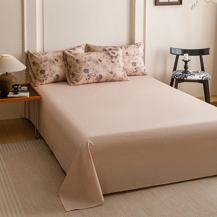 91家纺网 家纺一手货源 找家纺 爱思佳 2025新款棉麻数码印花四件套 暮雅花