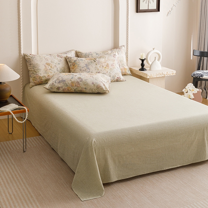 91家纺网 家纺一手货源 找家纺 爱思佳 2025新款棉麻数码印花四件套 凝彩绣