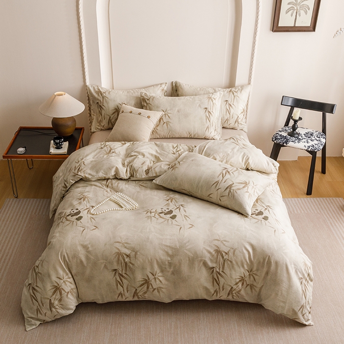 91家纺网 家纺一手货源 找家纺 爱思佳 2025新款棉麻数码印花四件套 顽趣