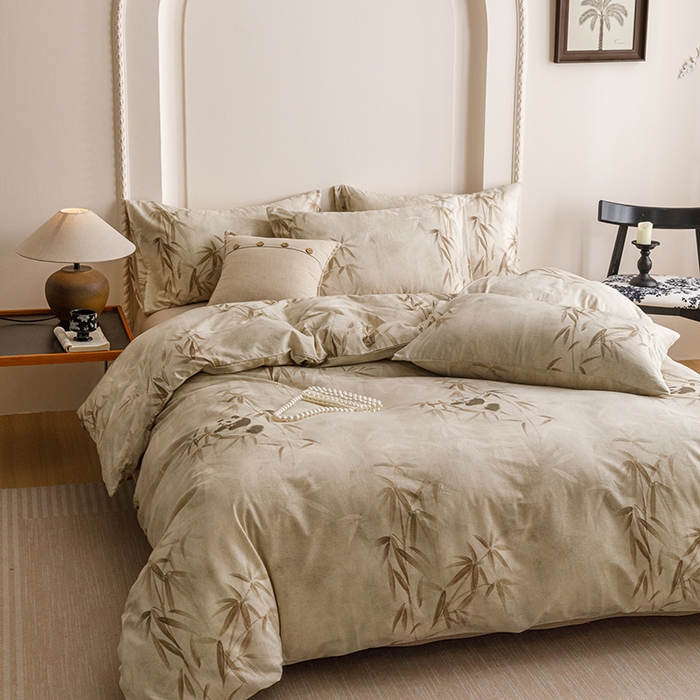 91家纺网 家纺一手货源 找家纺 爱思佳 2025新款棉麻数码印花四件套 顽趣