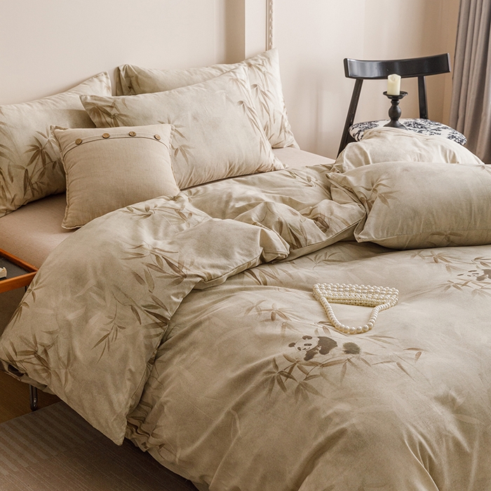 91家纺网 家纺一手货源 找家纺 爱思佳 2025新款棉麻数码印花四件套 顽趣