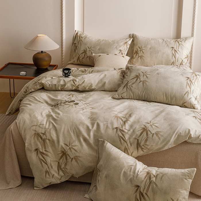 91家纺网 家纺一手货源 找家纺 爱思佳 2025新款棉麻数码印花四件套 顽趣