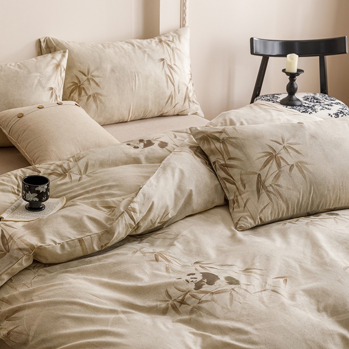 91家纺网 家纺一手货源 找家纺 爱思佳 2025新款棉麻数码印花四件套 顽趣