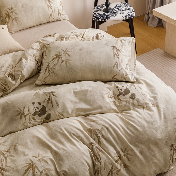 91家纺网 家纺一手货源 找家纺 爱思佳 2025新款棉麻数码印花四件套 顽趣