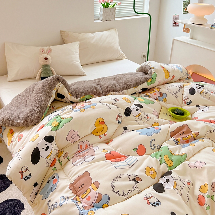 91家纺网 家纺一手货源 找家纺 （总）VIP被业 2025新款羊羔绒印花冬被保暖被芯直播爆款纤维被子被芯