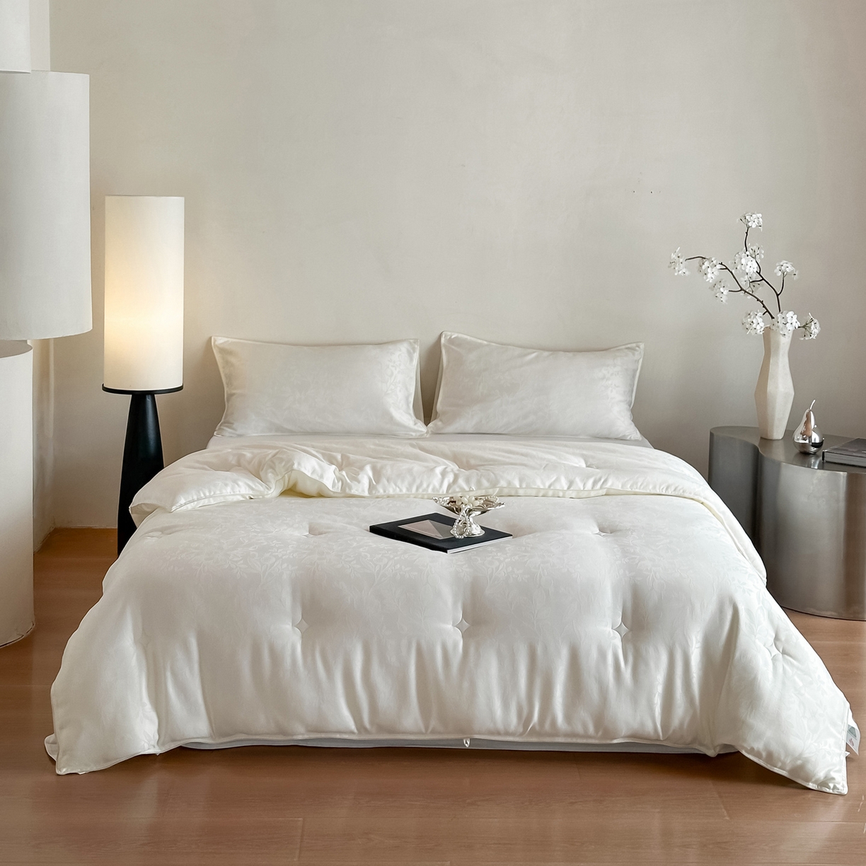 91家纺网 家纺一手货源 找家纺 （总）一加一 2025新款七彩银丝大提花37度澳毛火山被子被芯