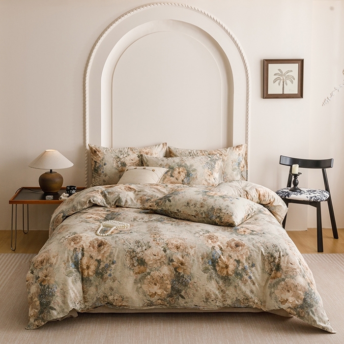 91家纺网 家纺一手货源 找家纺 （总）爱思佳 2025新款棉麻数码印花四件套