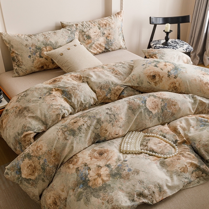 91家纺网 家纺一手货源 找家纺 （总）爱思佳 2025新款棉麻数码印花四件套