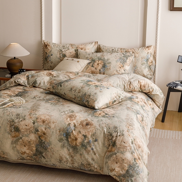 91家纺网 家纺一手货源 找家纺 （总）爱思佳 2025新款棉麻数码印花四件套