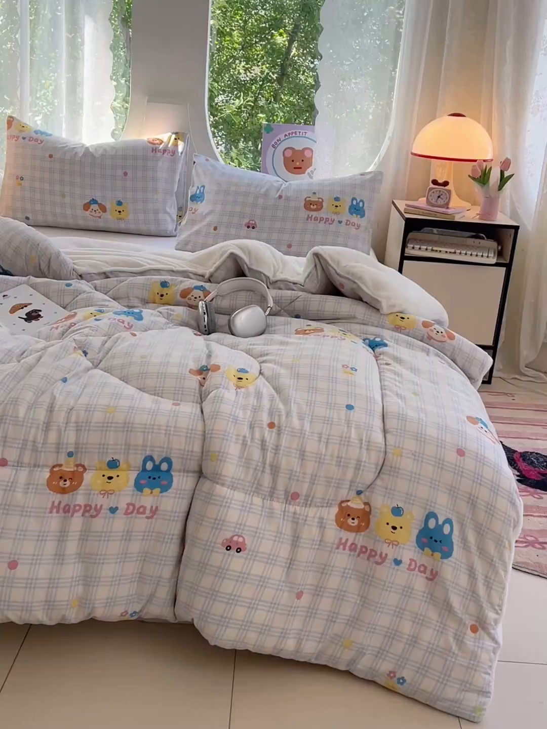 91家纺网 家纺一手货源 找家纺 VIP被业 2025新款羊羔绒印花冬被保暖被芯直播爆款纤维被子被芯 萌趣伙伴