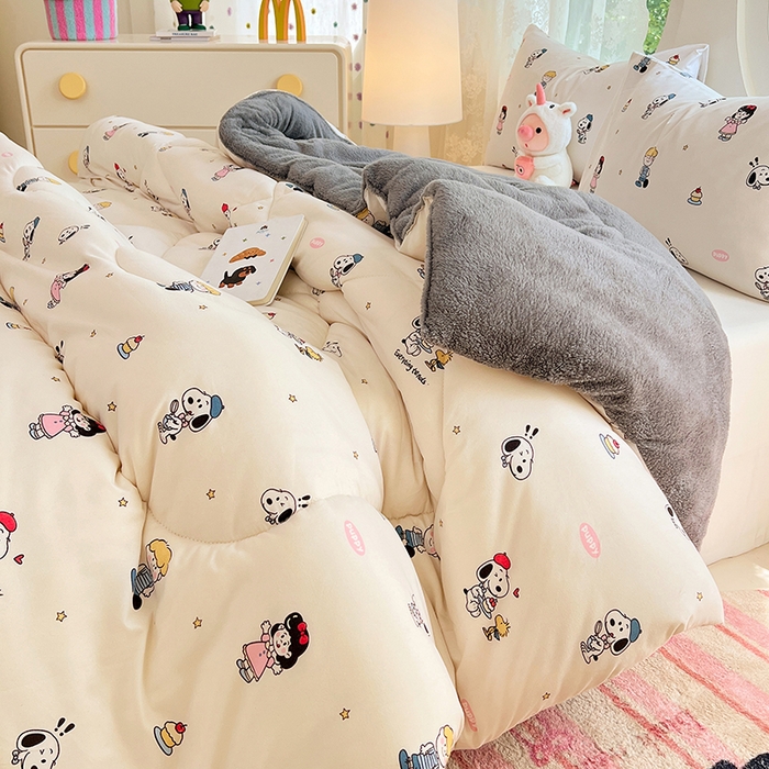 91家纺网 家纺一手货源 找家纺 VIP被业 2025新款羊羔绒印花冬被保暖被芯直播爆款纤维被子被芯 史努比