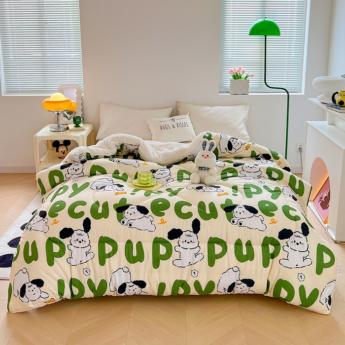 91家纺网 家纺一手货源 找家纺 VIP被业 2025新款羊羔绒印花冬被保暖被芯直播爆款纤维被子被芯 小白