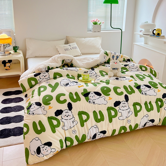 91家纺网 家纺一手货源 找家纺 VIP被业 2025新款羊羔绒印花冬被保暖被芯直播爆款纤维被子被芯 小白