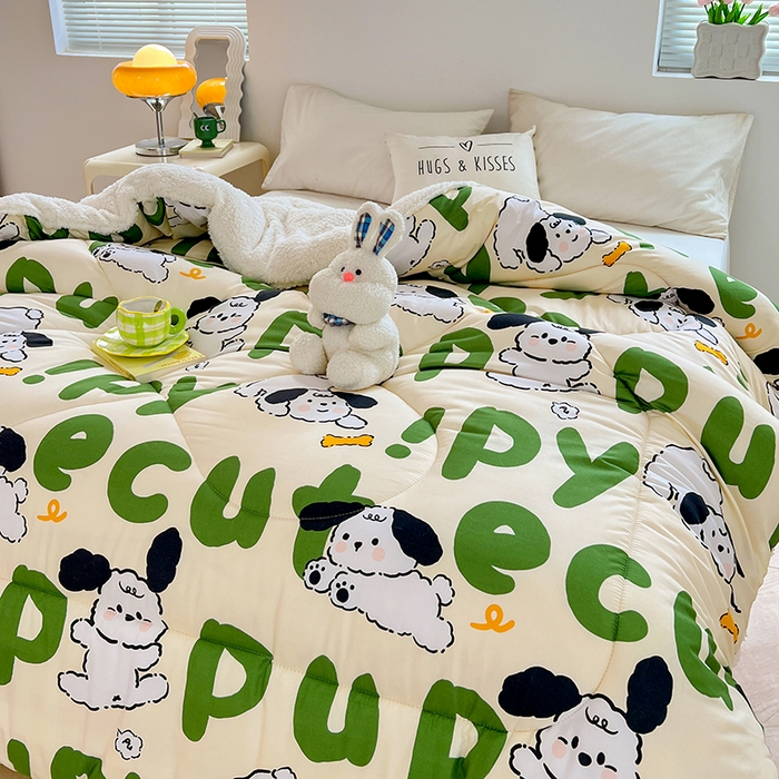 91家纺网 家纺一手货源 找家纺 VIP被业 2025新款羊羔绒印花冬被保暖被芯直播爆款纤维被子被芯 小白