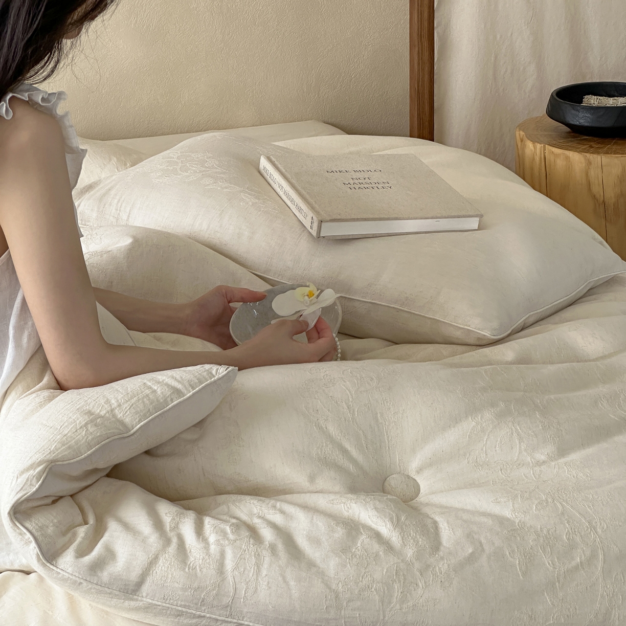 91家纺网 家纺一手货源 找家纺 （总）一加一 2025新款轻奢棉麻大提花55%大豆抗菌被子被芯