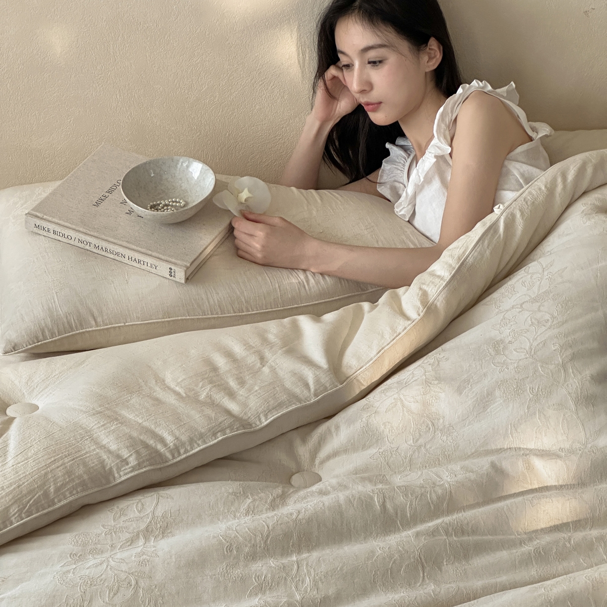 91家纺网 家纺一手货源 找家纺 （总）一加一 2025新款轻奢棉麻大提花55%大豆抗菌被子被芯