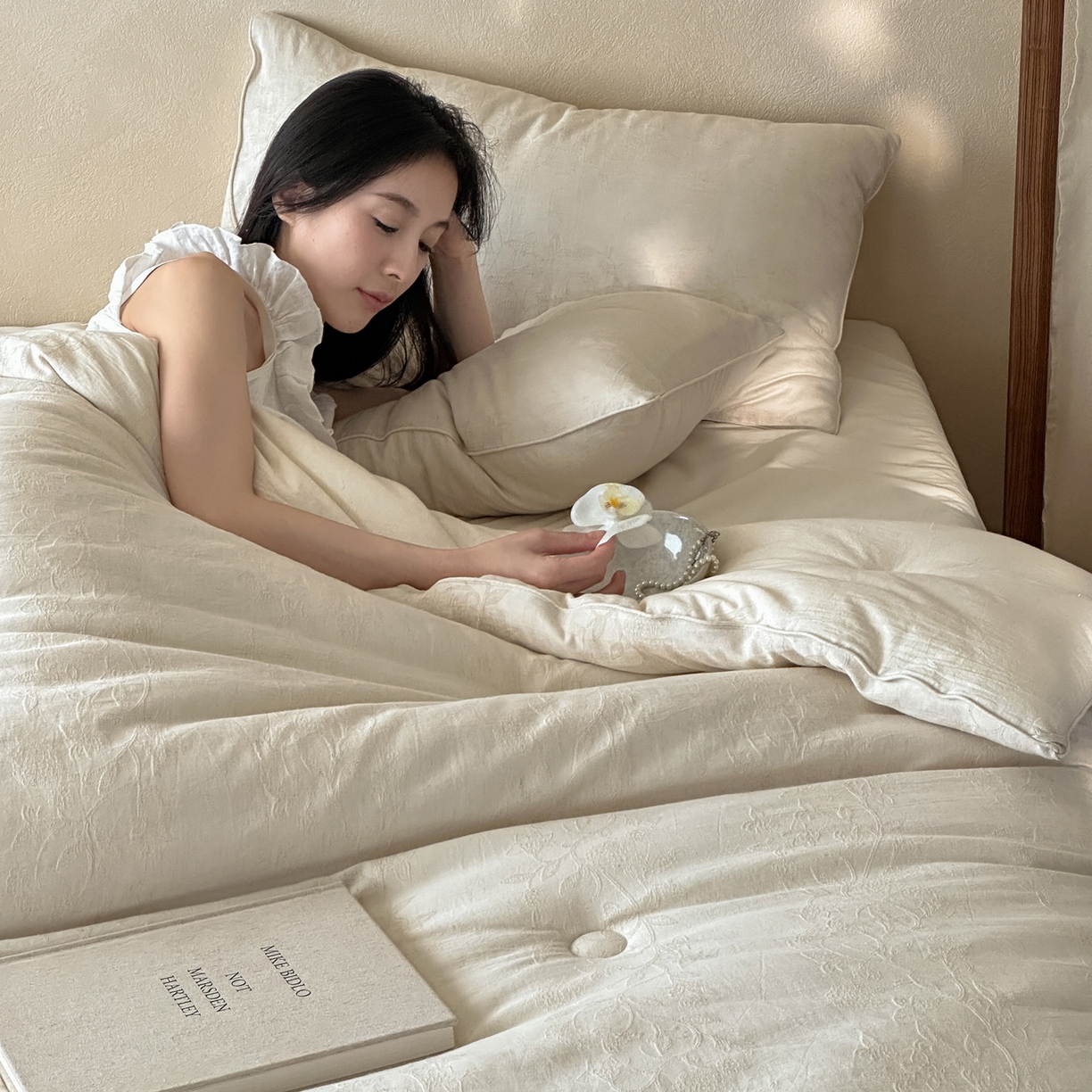 91家纺网 家纺一手货源 找家纺 （总）一加一 2025新款轻奢棉麻大提花55%大豆抗菌被子被芯