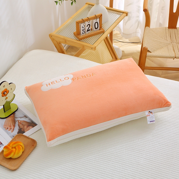 91家纺网 家纺一手货源 找家纺 万聚凯枕芯 2025新款云朵绒枕头枕芯 橙色