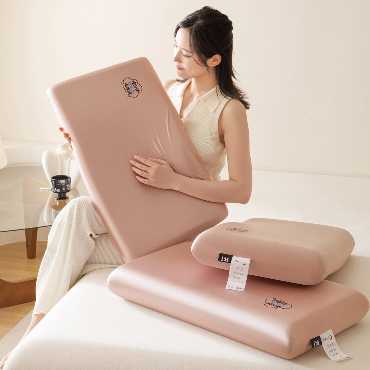 91家纺网 家纺一手货源 找家纺 （总）乐美家纺 2025新款可机洗慢回弹护颈记忆枕枕头枕芯