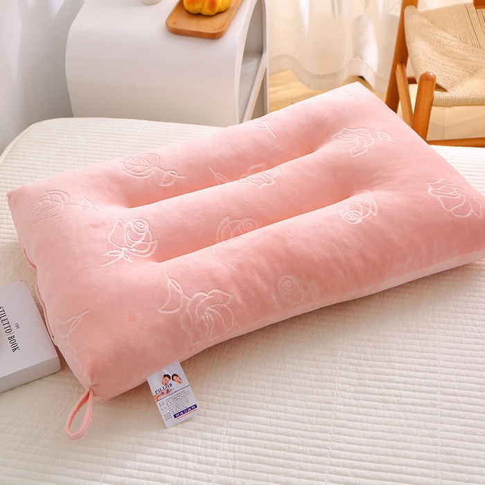 万聚凯枕芯 2025新款玫瑰绒定型枕头枕芯 粉色