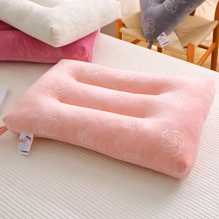 91家纺网 家纺一手货源 找家纺 万聚凯枕芯 2025新款玫瑰绒定型枕头枕芯 粉色