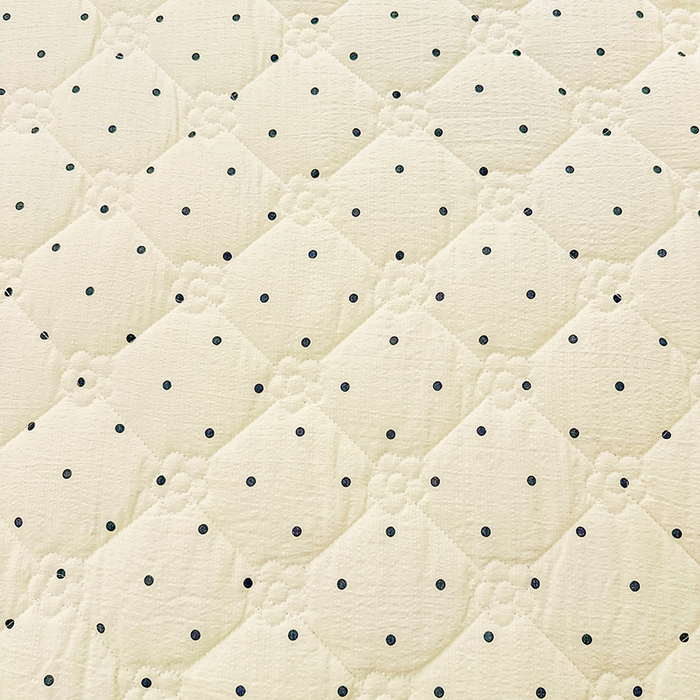 91家纺网 家纺一手货源 找家纺 艾裙海 2025秋冬新款木棉皱皱双层纱夹棉床裙系列四件套 黑色波点