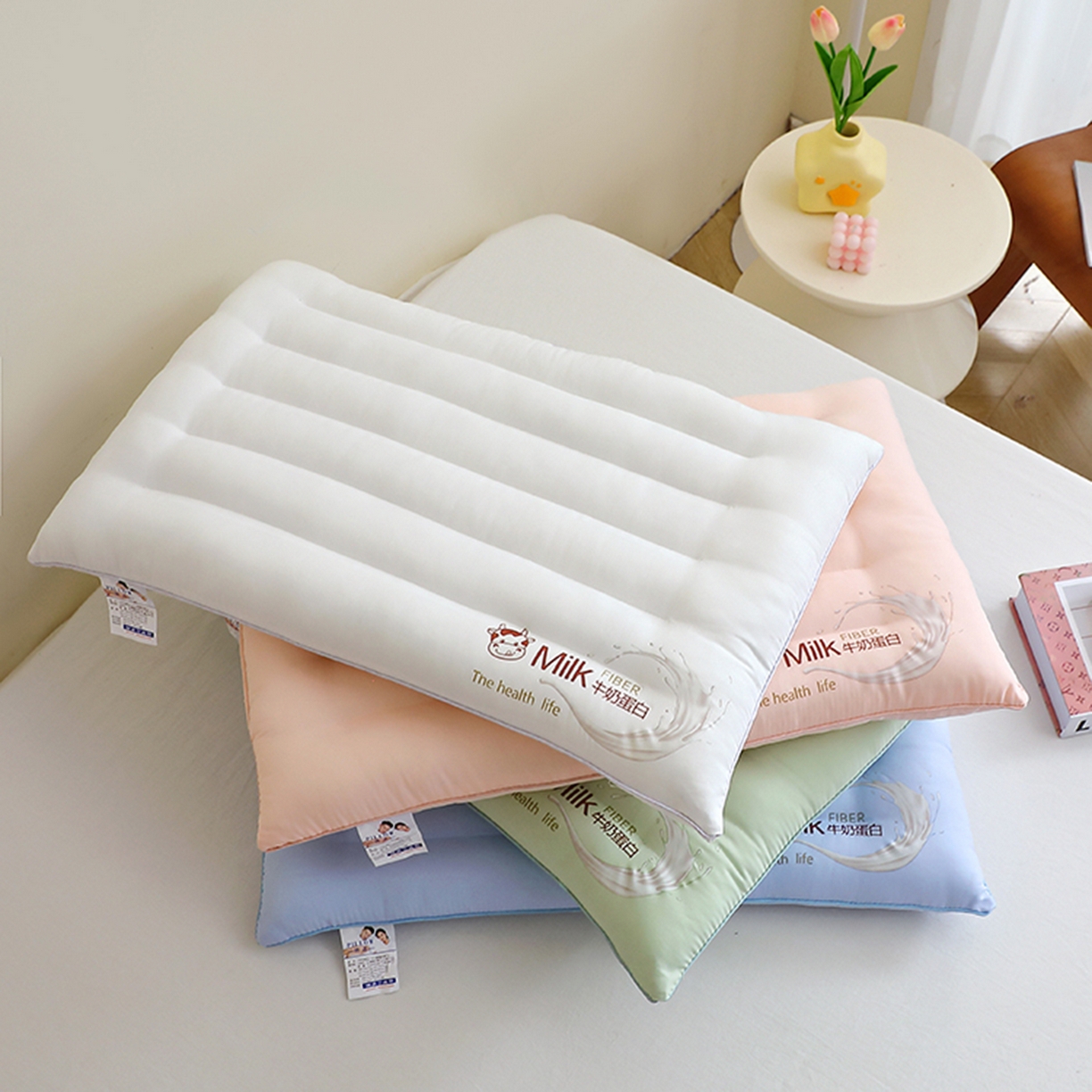 91家纺网 家纺一手货源 找家纺 （总）万聚凯枕芯 2025新款Milk牛奶蛋白定型枕枕头枕芯