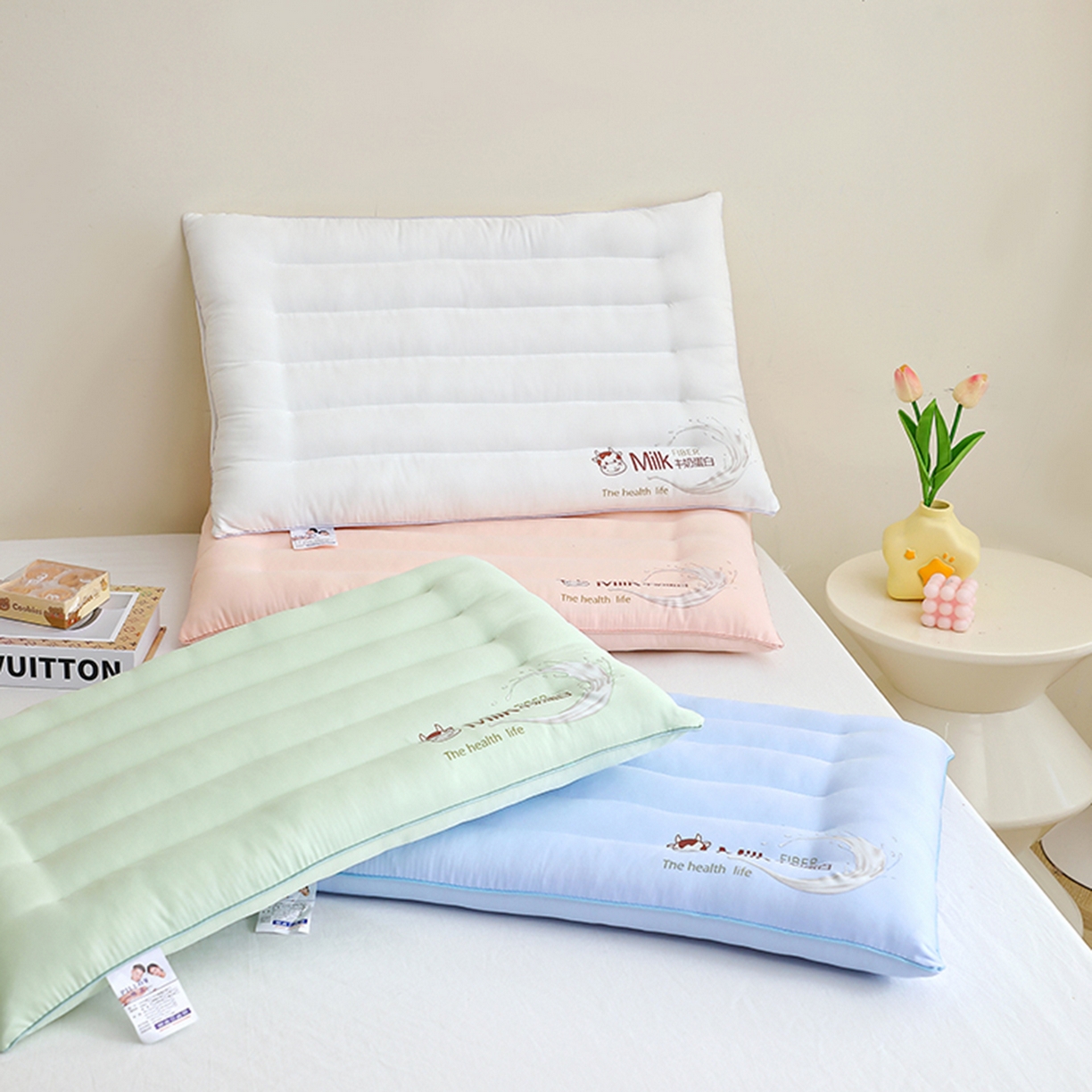 91家纺网 家纺一手货源 找家纺 （总）万聚凯枕芯 2025新款Milk牛奶蛋白定型枕枕头枕芯