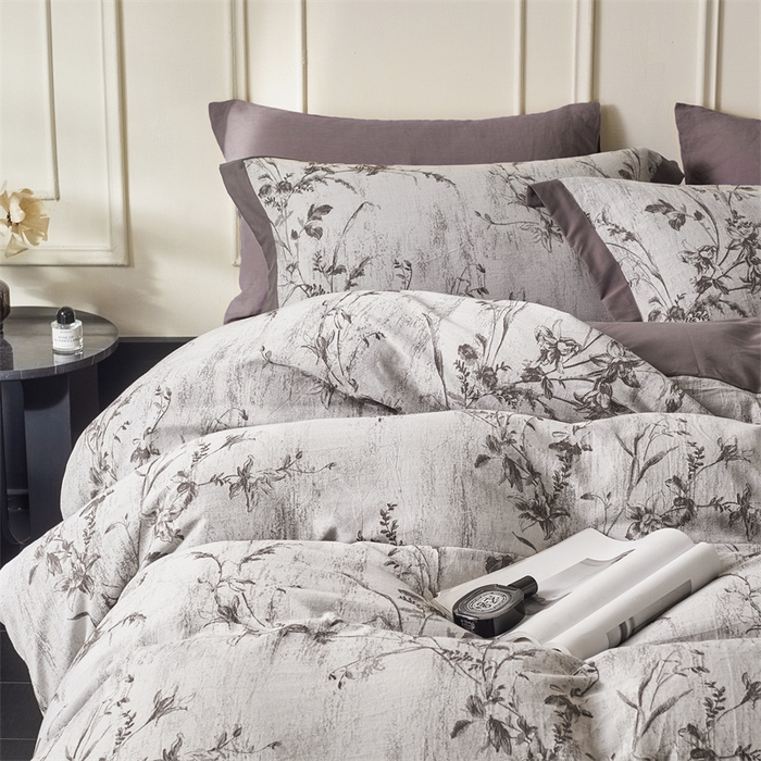 91家纺网 家纺一手货源 找家纺 梦享生活家居 2025新款全棉纯棉色织提花磨毛四件套 全棉磨毛锦绣-深咖