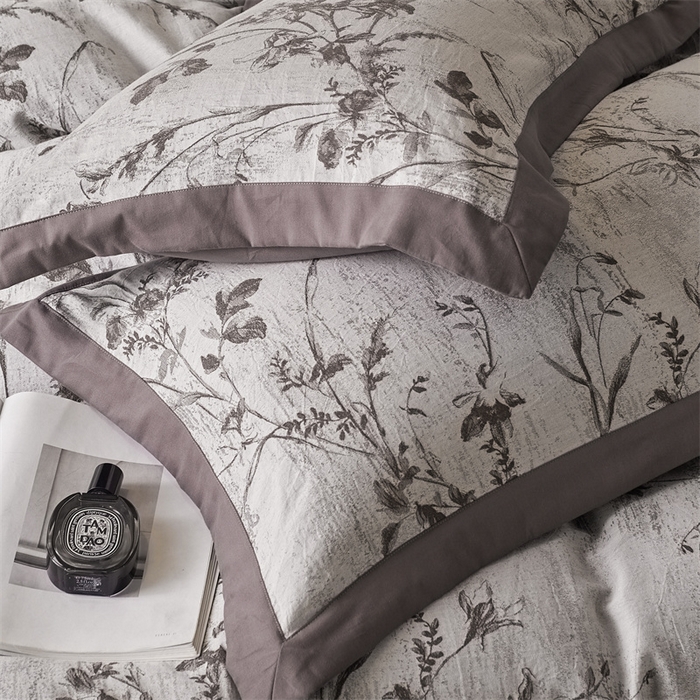 91家纺网 家纺一手货源 找家纺 梦享生活家居 2025新款全棉纯棉色织提花磨毛四件套 全棉磨毛锦绣-深咖