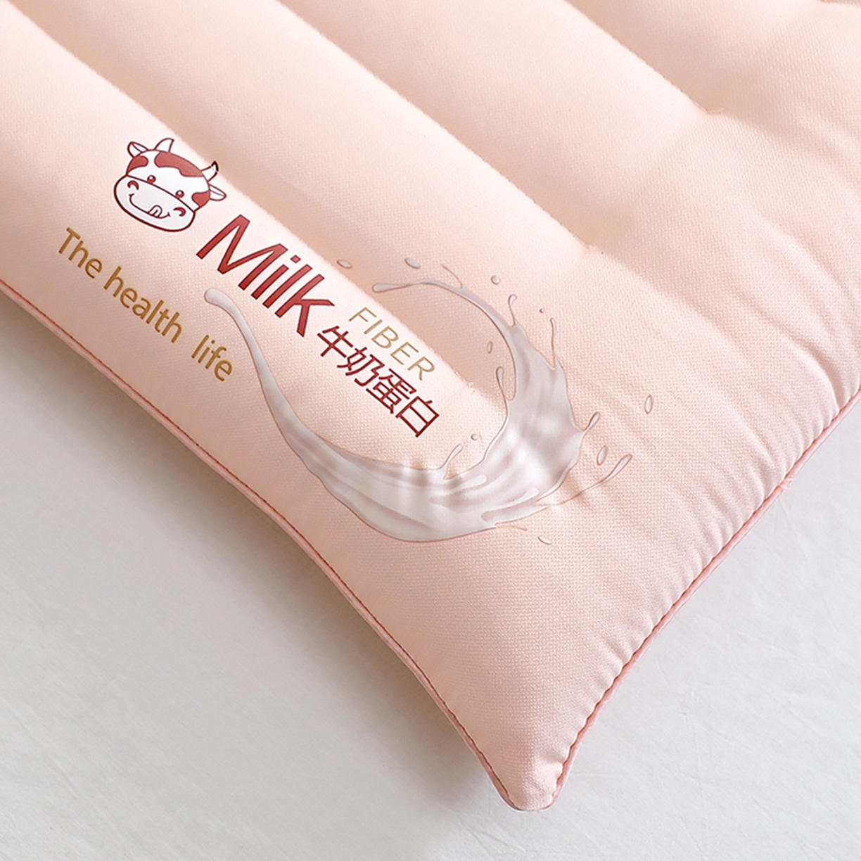 91家纺网 家纺一手货源 找家纺 万聚凯枕芯 2025新款Milk牛奶蛋白定型枕枕头枕芯 粉色