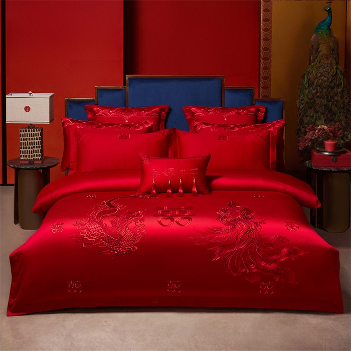 91家纺网 家纺一手货源 找家纺 （总）红番天家居馆 （控价）2025新款纯棉新中式刺绣婚庆四件套（每款供货价的基础上一切活动券后+100）