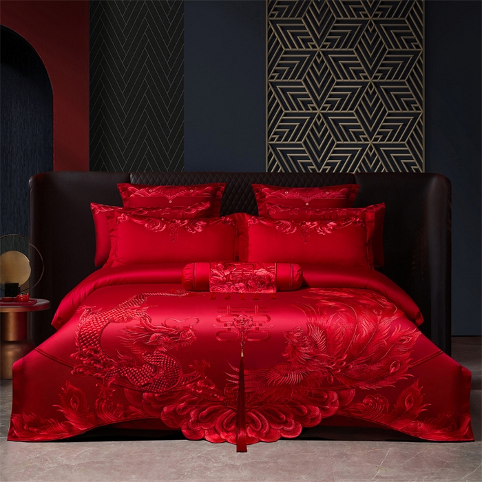 91家纺网 家纺一手货源 找家纺 （总）红番天家居馆 （控价）2025新款纯棉新中式刺绣婚庆四件套（每款供货价的基础上一切活动券后+100）