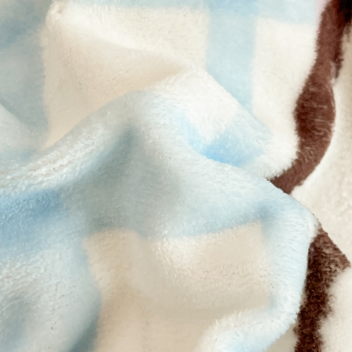 91家纺网 家纺一手货源 找家纺 金爱家 2025新品大版卡通平网数码印花加厚高克重牛奶绒皮卡丘系列四件套 绒大版-彩格玉桂狗