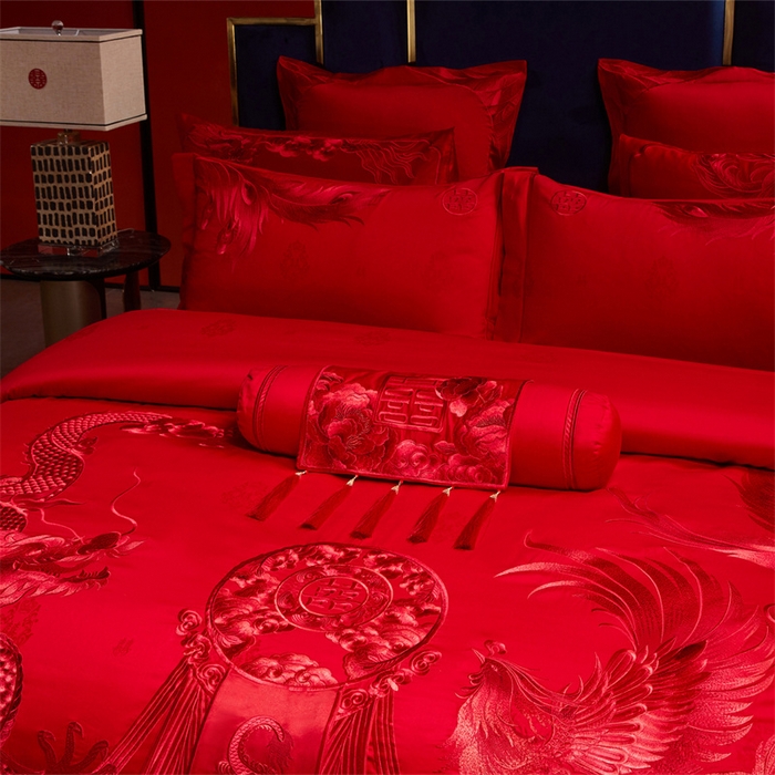 91家纺网 家纺一手货源 找家纺 （总）红番天家居馆 （控价）2025新款纯棉贡缎提花婚庆四件套（每款供货价的基础上一切活动券后+100）