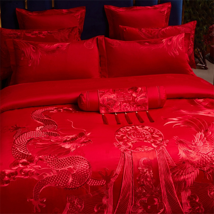 91家纺网 家纺一手货源 找家纺 （总）红番天家居馆 （控价）2025新款纯棉贡缎提花婚庆四件套（每款供货价的基础上一切活动券后+100）