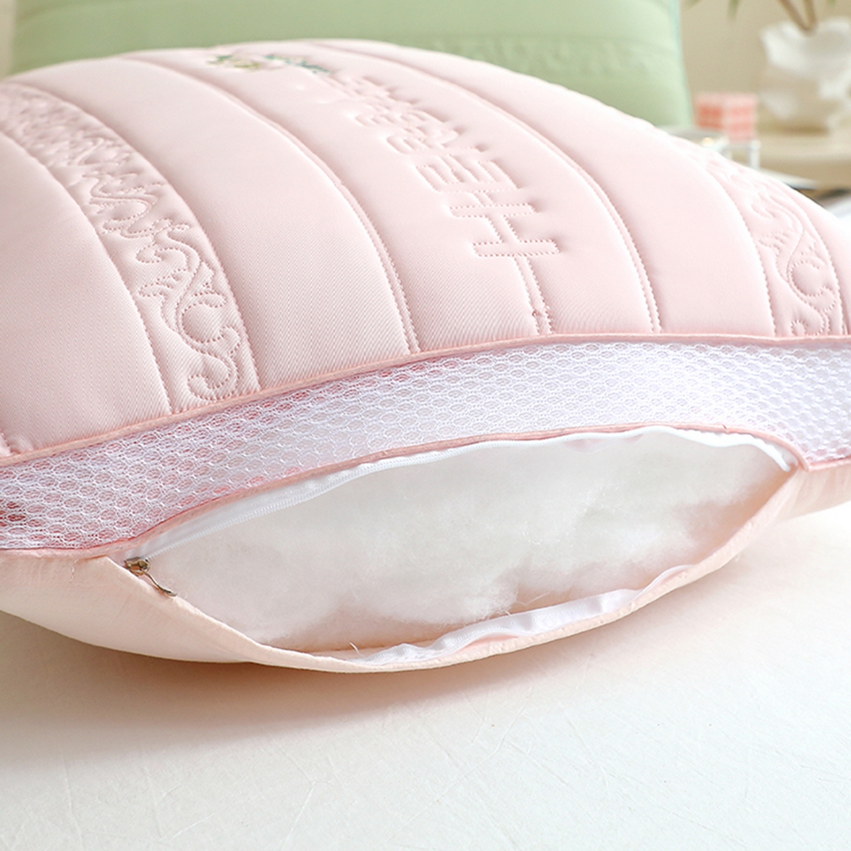 91家纺网 家纺一手货源 找家纺 万聚凯枕芯 2025新款小植决枕枕头枕芯 粉色