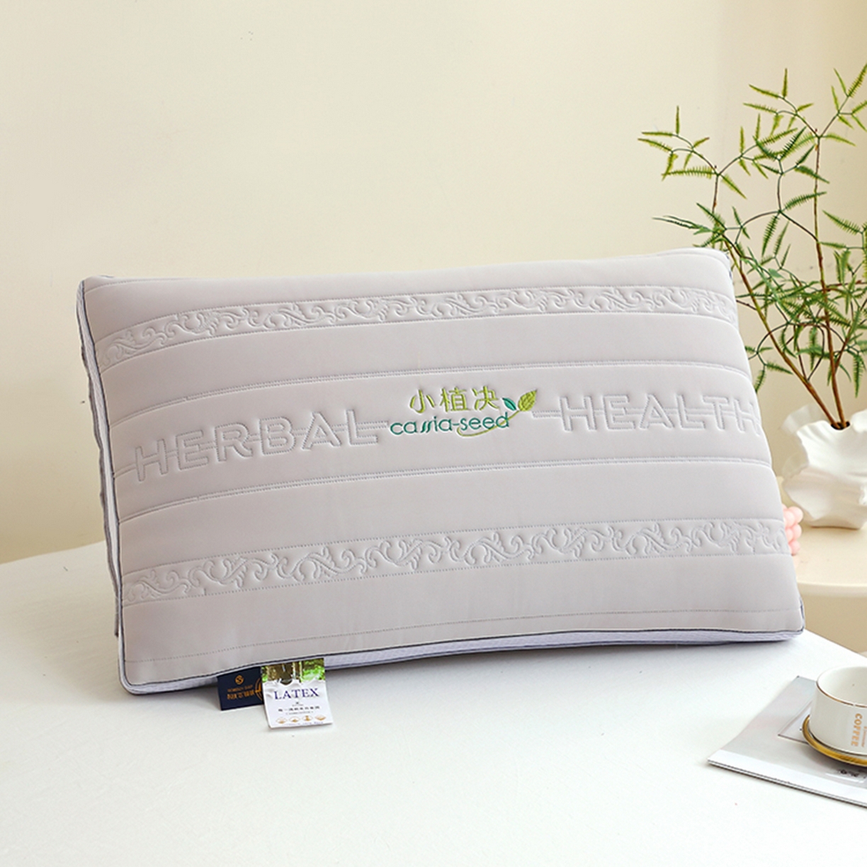 万聚凯枕芯 2025新款小植决枕枕头枕芯 灰色