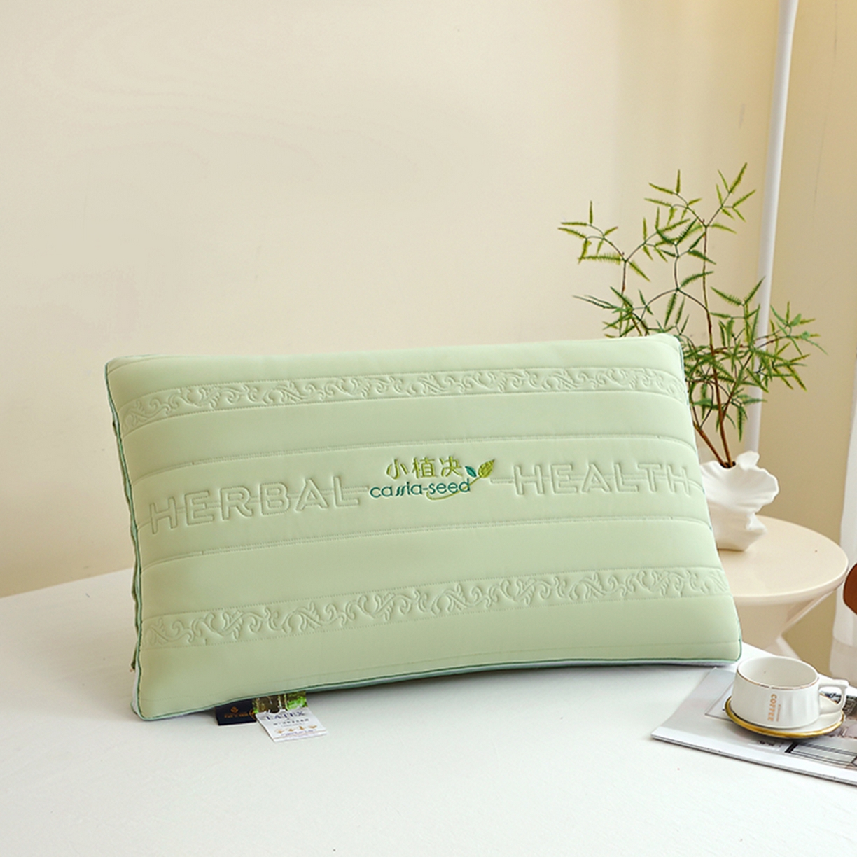 万聚凯枕芯 2025新款小植决枕枕头枕芯 绿色