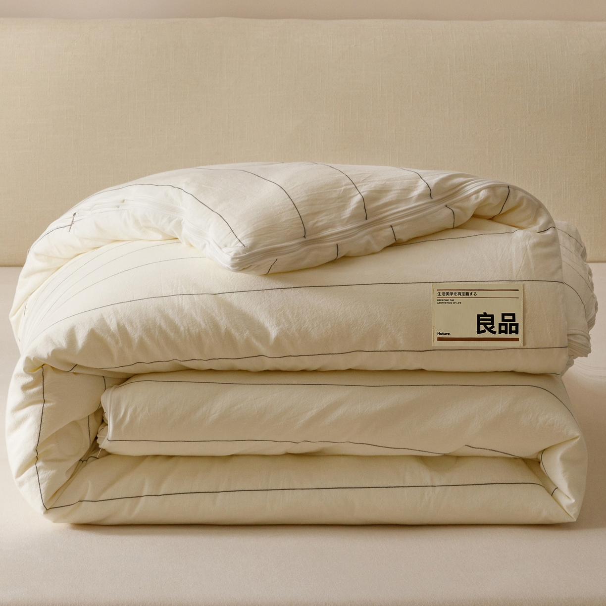 91家纺网 家纺一手货源 找家纺 （总）子由家居 2025新款全棉纯棉无印条纹99大豆被被子被芯