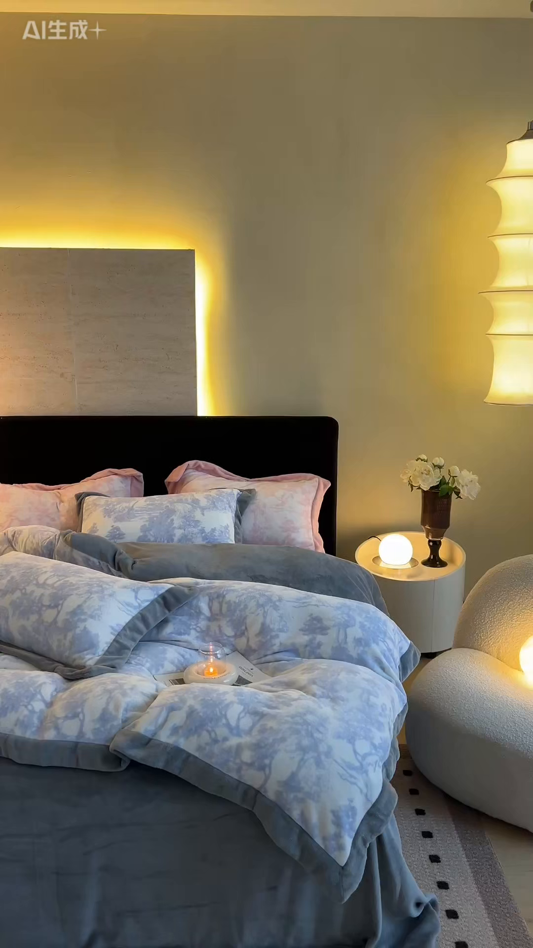 91家纺网 家纺一手货源 找家纺 优悦生活馆 2025新款秋冬简约亲肤牛奶绒印花保暖四件套-维也纳 维也纳-时尚灰