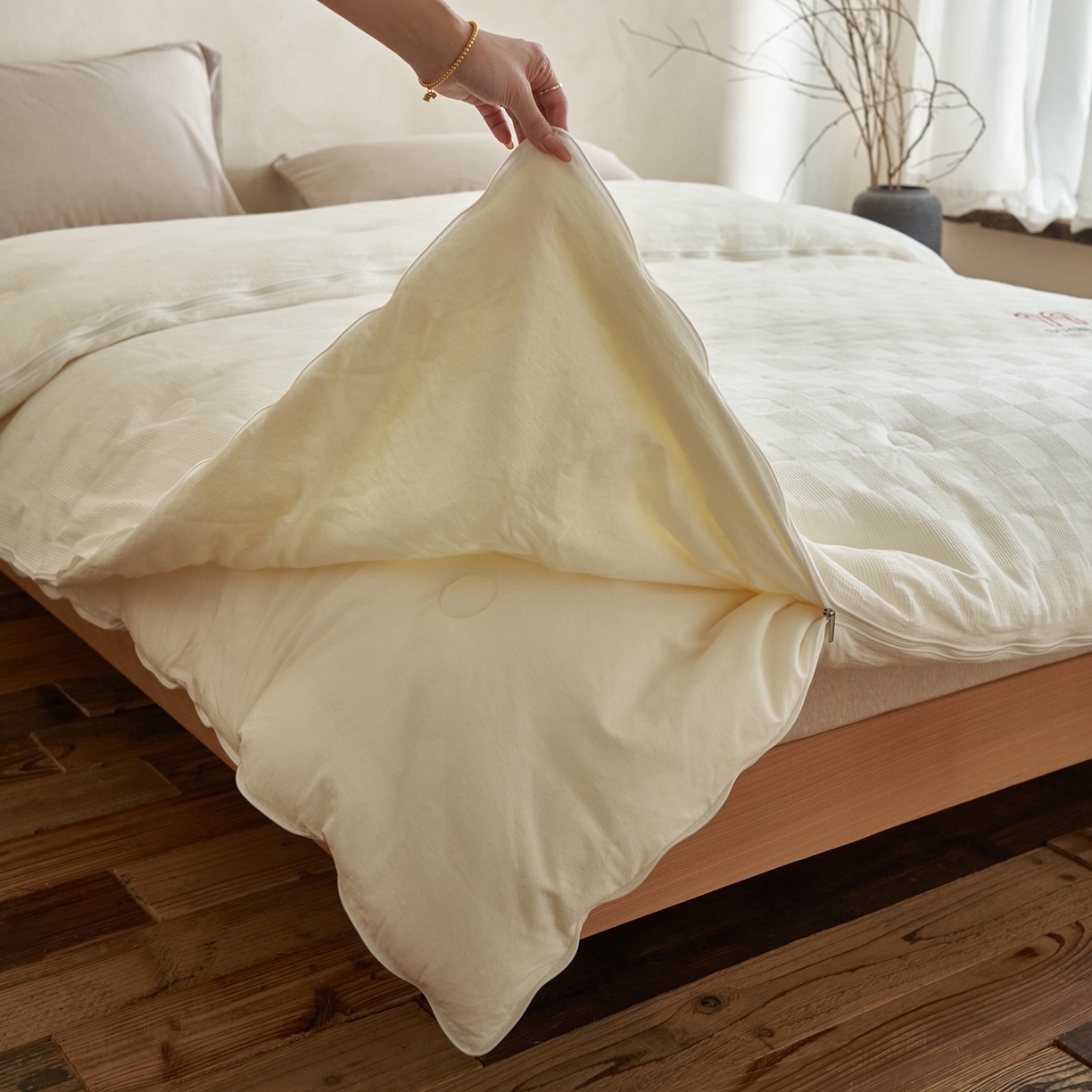 91家纺网 家纺一手货源 找家纺 子由家居 2025新款全棉纯棉水洗提花99大豆冬被被子被芯 纯棉99子母被（简约风）