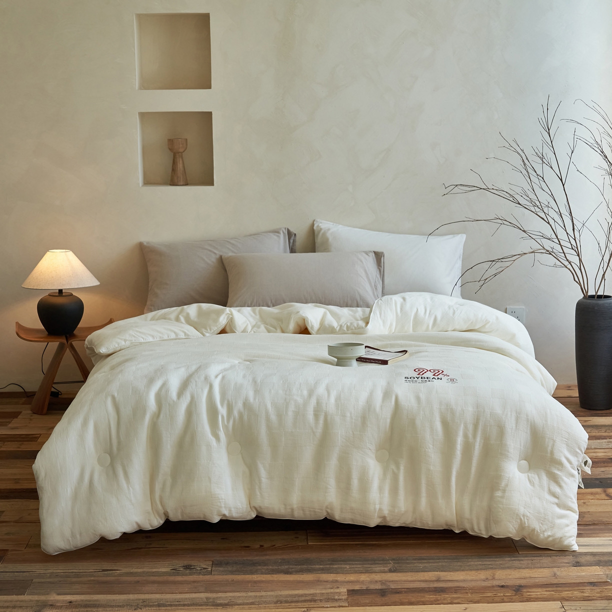 91家纺网 家纺一手货源 找家纺 子由家居 2025新款全棉纯棉水洗提花99大豆冬被被子被芯 纯棉99大豆被（简约风）