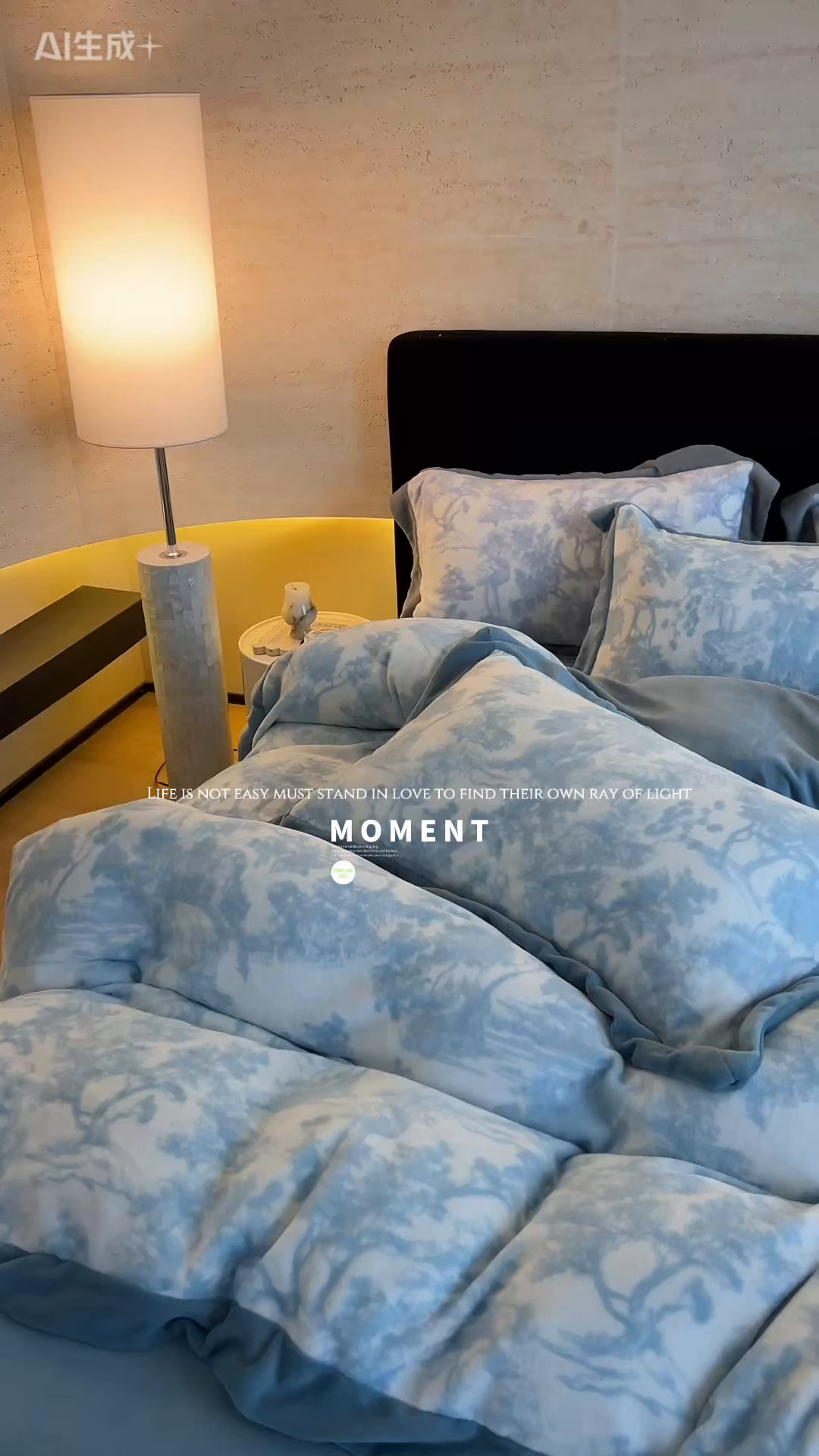 91家纺网 家纺一手货源 找家纺 优悦生活馆 2025新款秋冬简约亲肤牛奶绒印花保暖四件套-维也纳 维也纳-湖水绿