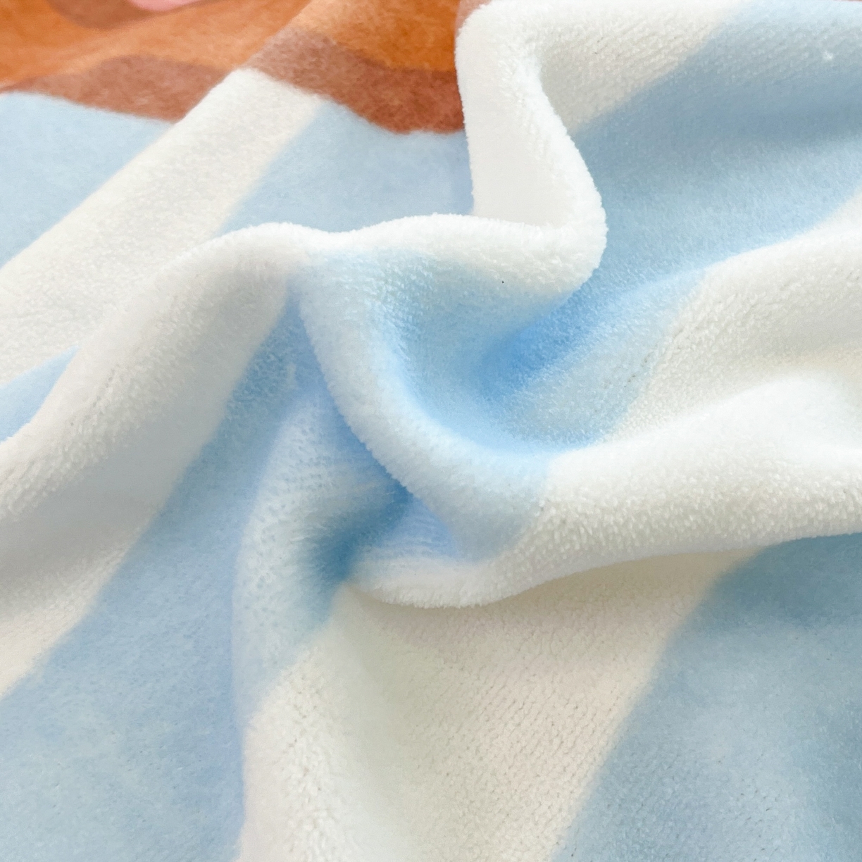 91家纺网 家纺一手货源 找家纺 金爱家 2025新品大版卡通平网数码印花加厚高克重牛奶绒皮卡丘系列四件套 绒大版-领带玉桂狗